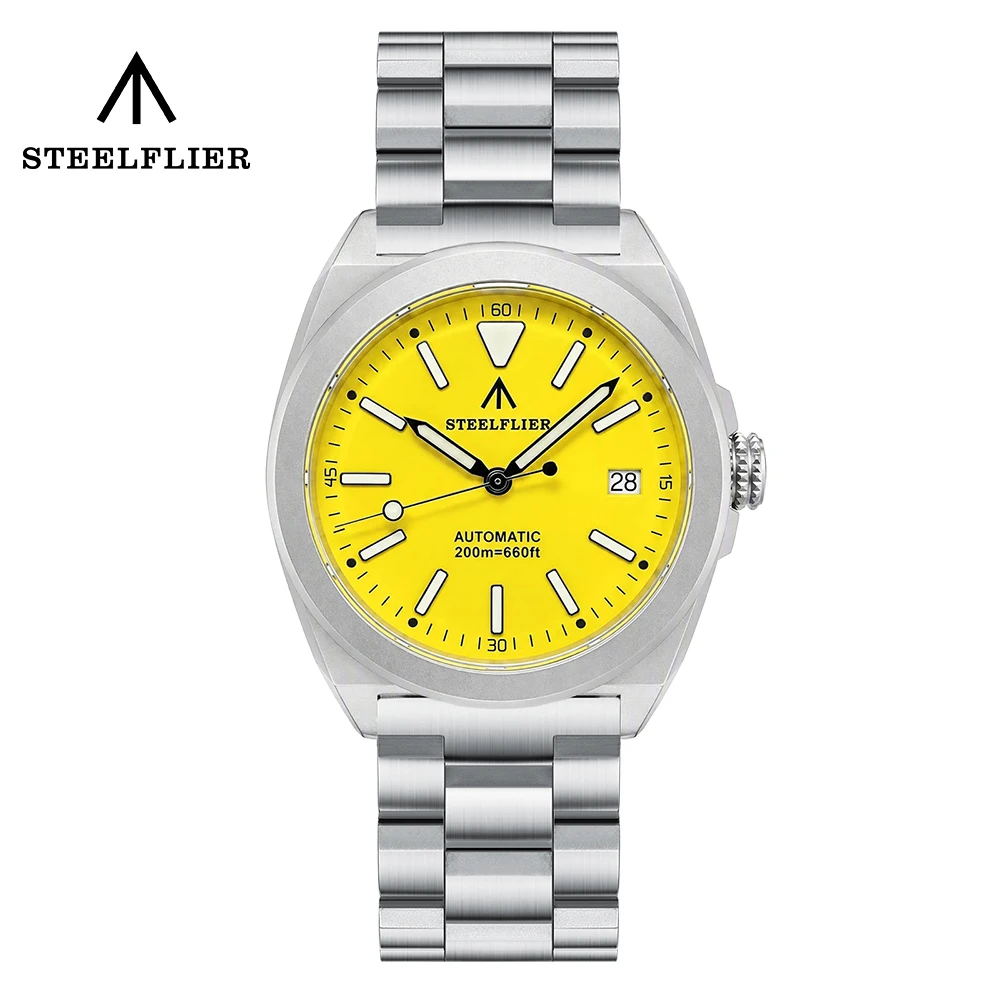 STEELFLIER Official SF2774 Luxury Mechanical Wristwatch ST2130 Movement Super Luminous 20Bar Waterproof Dive Sandblasted Watches
