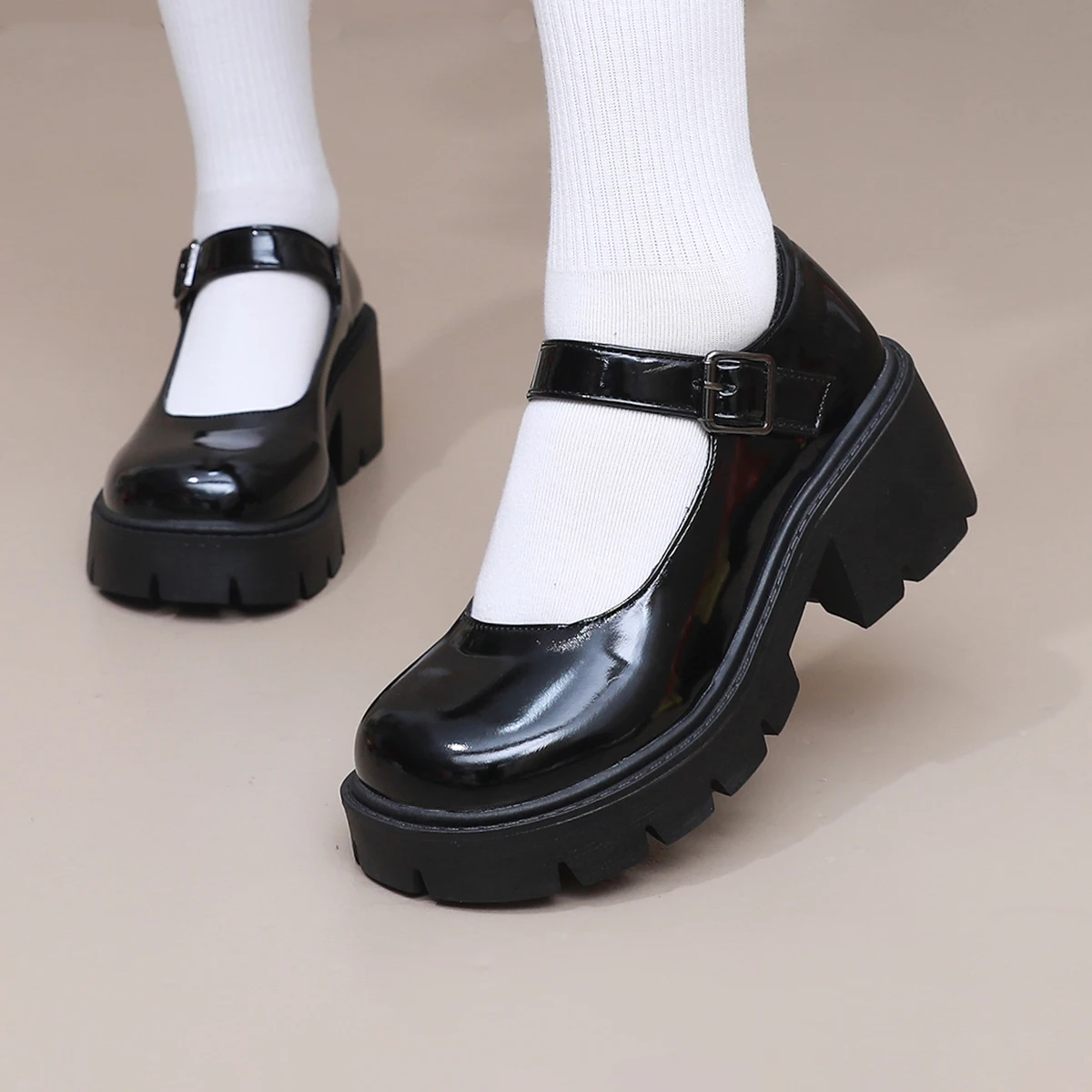 Lolita scarpe donna giapponese Mary Jane scarpe donna Vintage ragazze studenti JK uniforme tacco alto scarpe con plateau Cosplay Plus Size