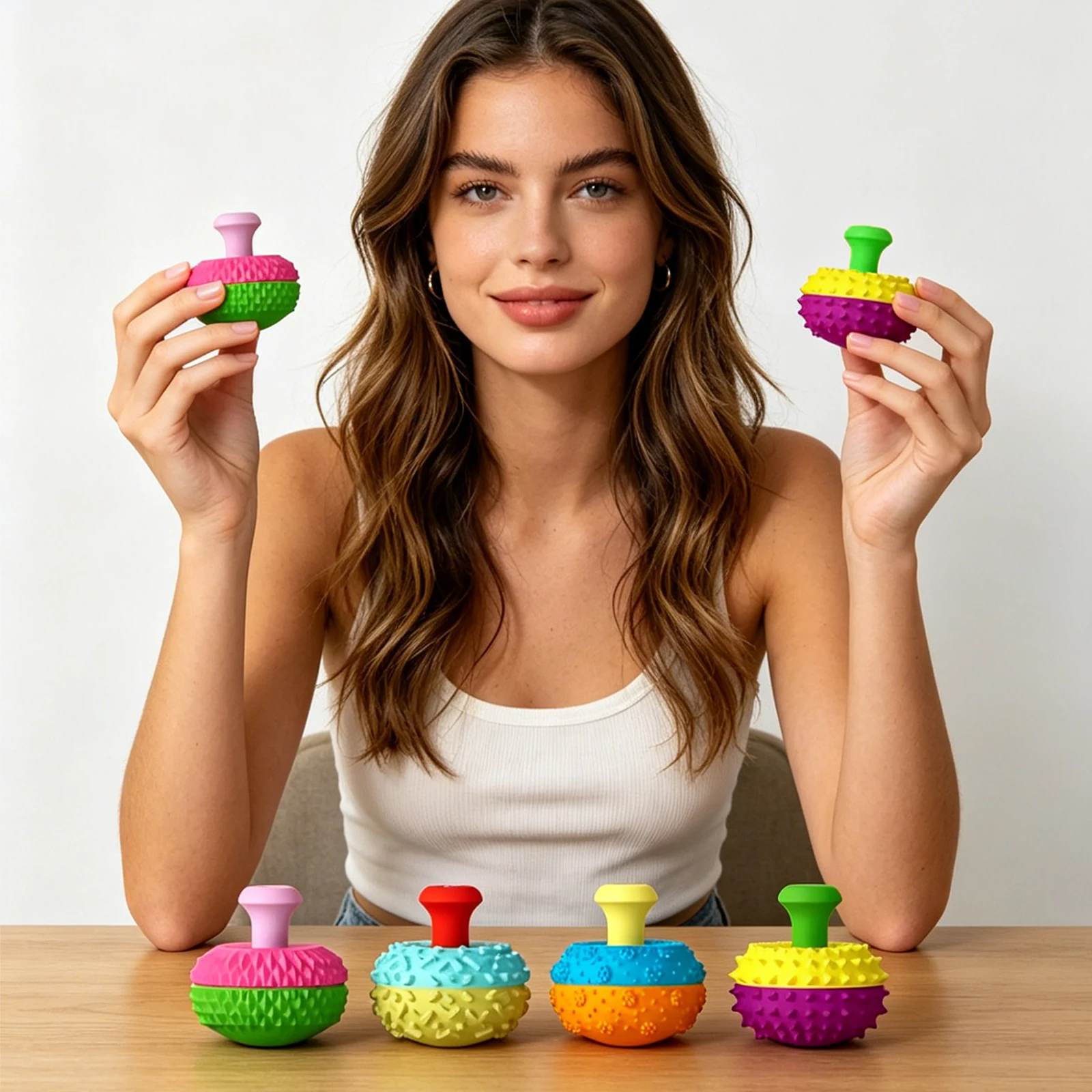 4Pcs Kids Adults Silicone Kettle-shaped Thumb Rocker Toys Fun Textures Gadgets Stress Relief Tool for Office Work Study Travel