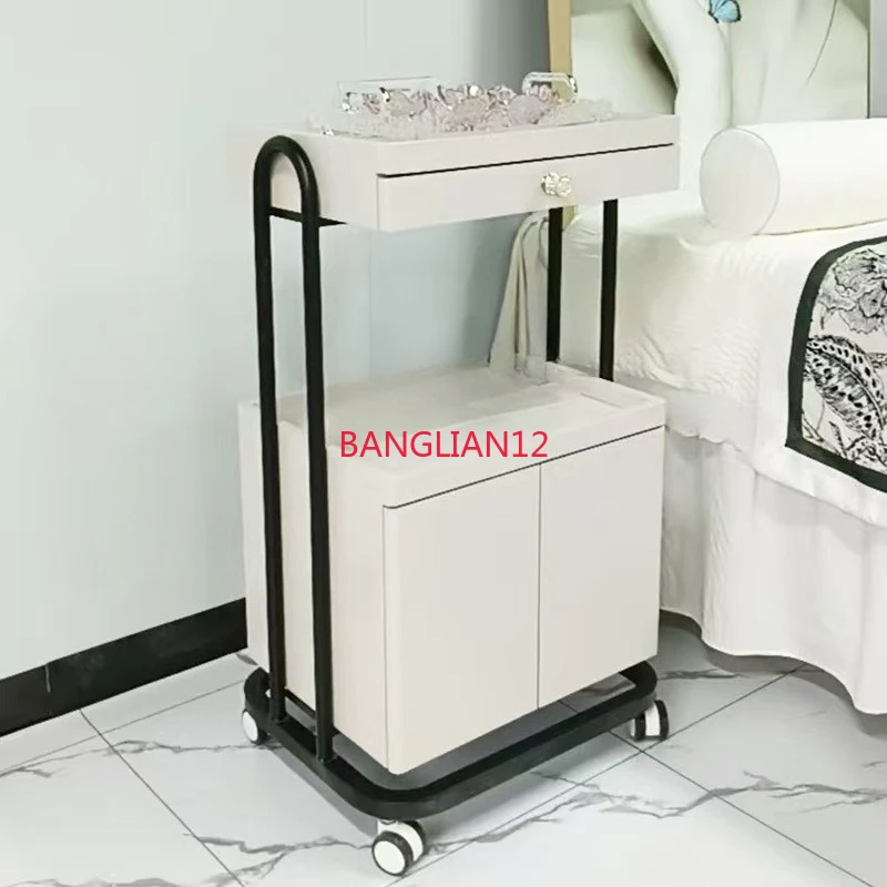 Double-layer trolley rack, hair and nail tattoo shop storage rack