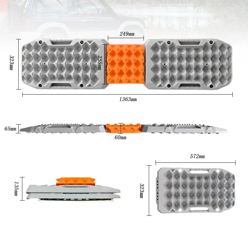 Off-Road Vehicle Tire Escape Traction Board, Anti-Skid Anti-Sinking Recovery Mat, Rescue Tool for Sand, Snow and Mud Terrain