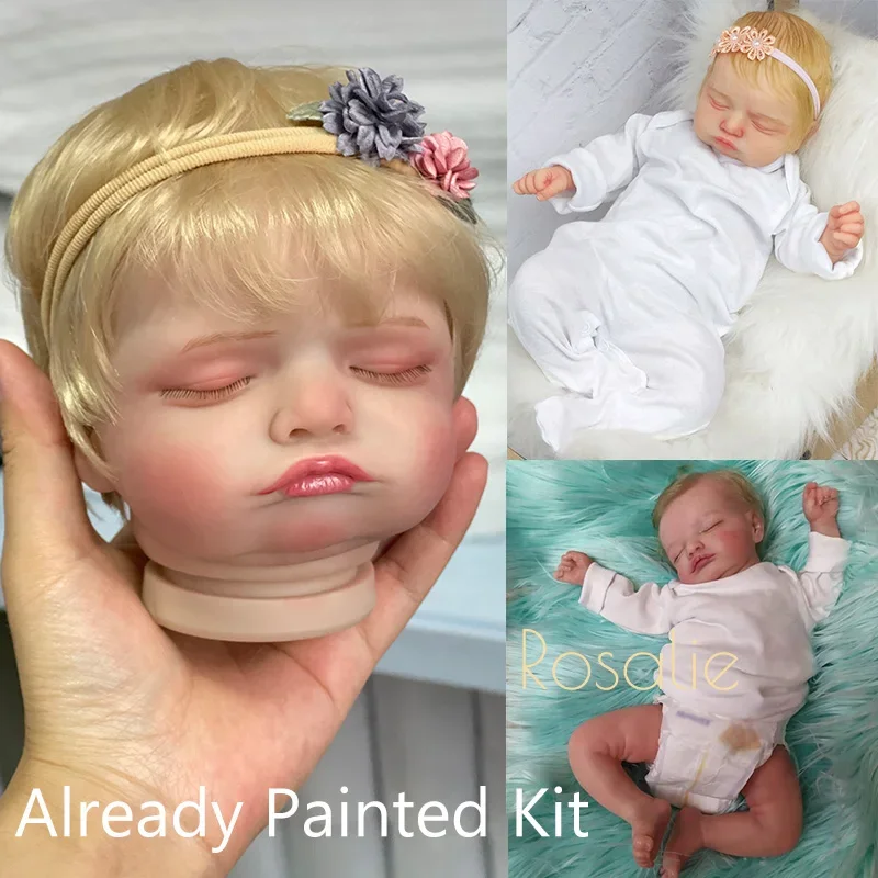 

3D Skin Reborn Bebe Rosalie With Hand-Rooted Blond Hair Parts With Limbs and Cloth Body DIY Reborn Doll Kit Gift for Children