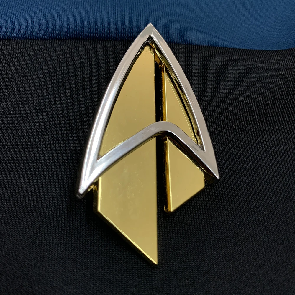 Almirante JL Picard Pin el comunicador de próxima generación broches de Pin dorado insignia accesorios de estrella insignia Rek Metal