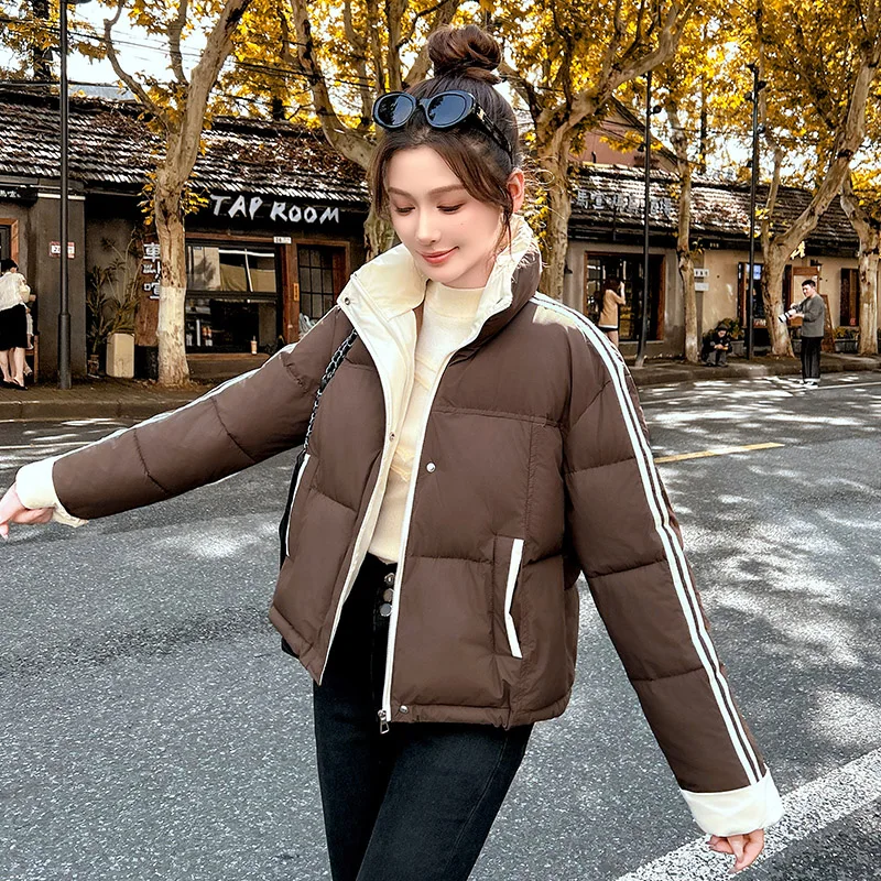 

Thiened Cotton Jaet Winter New Sle Маленький размер Хлопковое пальто с воротником-стойкой Женское свободное хлопковое пальто длиной ort O...