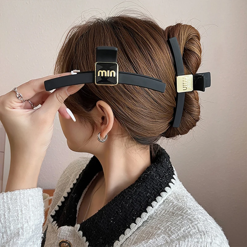 Trendy Brief Haarclips Voor Vrouwen Koreaanse Mode Haarclips Haarspelden Haargrepen Klemmen Klauw Clip Merk Barrette Haaraccessoires