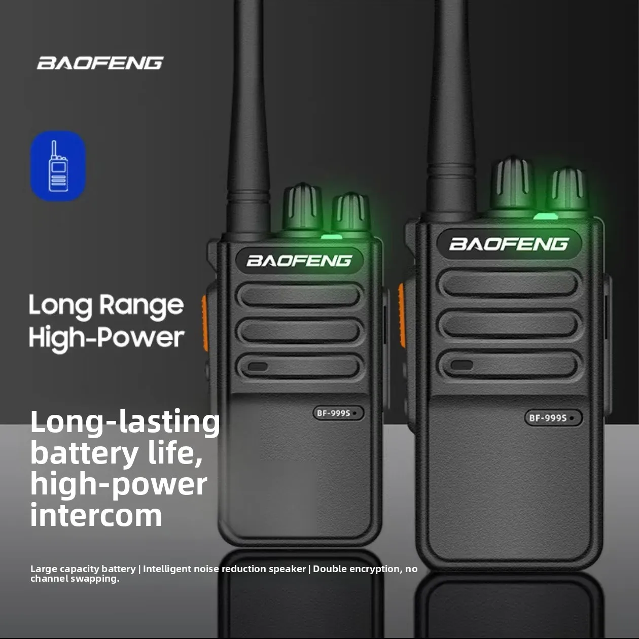 BAOFENG BF-999S PRO Long Standby High Power Long Range Anti-Interference Commercial Hotel Two Way Radio