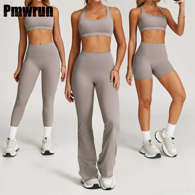 

Yoga Set 2PCS Women Tracksuit Nude Feeling Workout Sets Gym Clothes Push Up Fitness Running Sportwear Sport Bra Leggings Suit