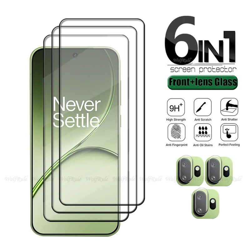 

Защитное стекло 6-в-1 для OnePlus 15T, закаленное, 9H, с полным покрытием, клеевое, для экрана и камеры OnePlus 15T