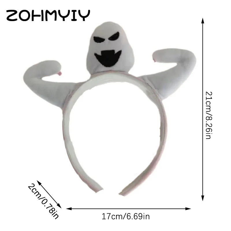 Funny Halloween Ghost Headband Spooky Party Ghost Hairband For Women Men Themed Party Cosplay Props Creative Hair Accessories