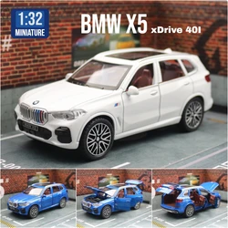 1/32 BMW X5 SUV Toy Car Model Diecast Metal Vehicle Miniature Sound & Light Pull Back Collection regalo per bambini ragazzi Kid