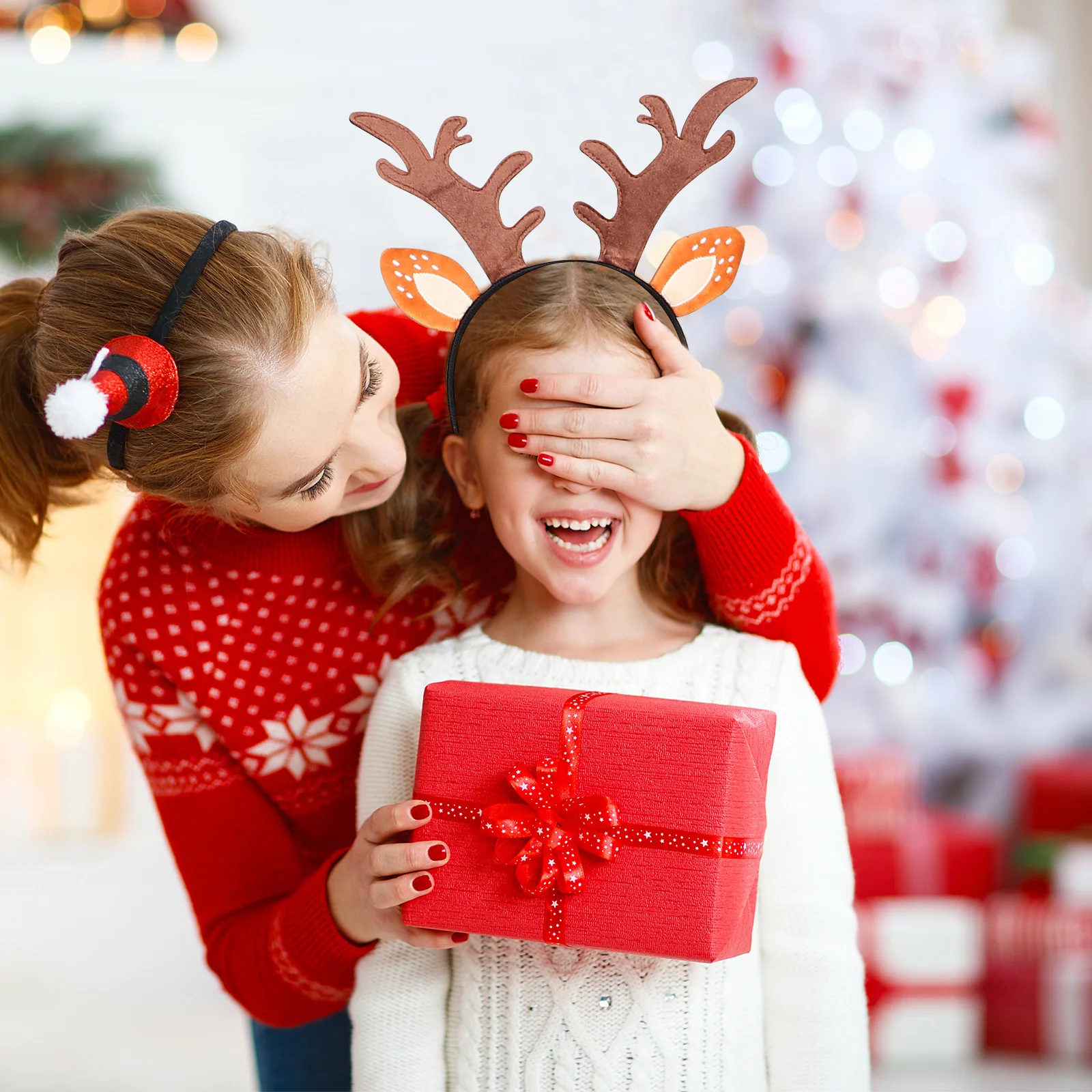 1Set Nette Deer Geweih Stirnband Kleid Schwanz Set Perfekte Party Cosplay Halloween Tier Kostüm Kit Tier Ohren Stirnband