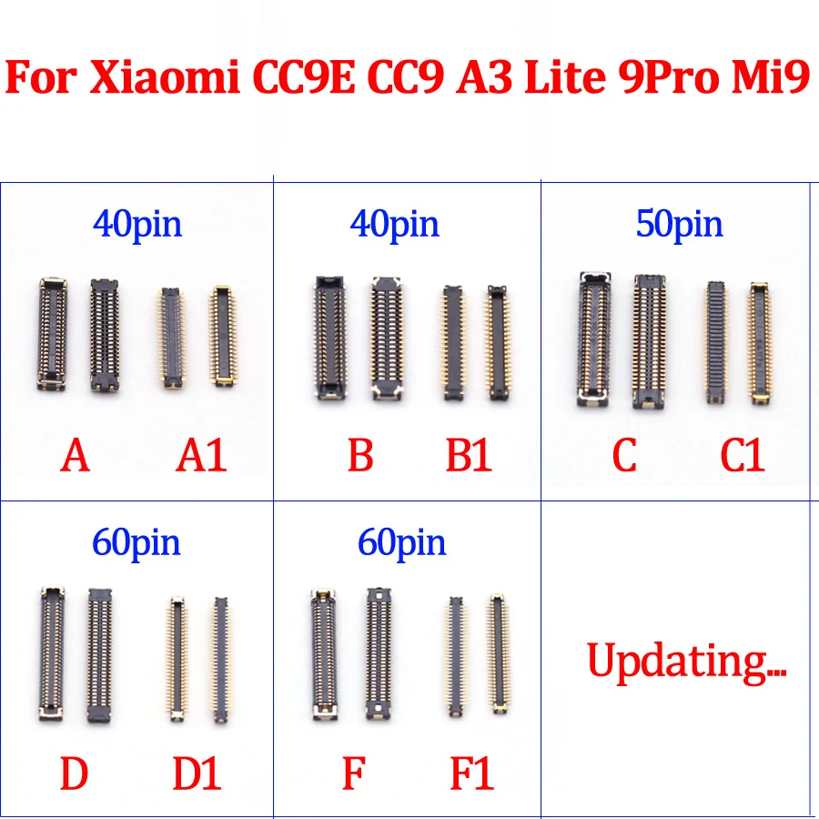 5Pcs Usb Charger FPC Connector Lcd Display Screen Plug For Xiaomi CC9E CC9 A3 Lite 9Pro Mi9 M Mi M9 9 SE Pro 9SE 50 40 60 Pin