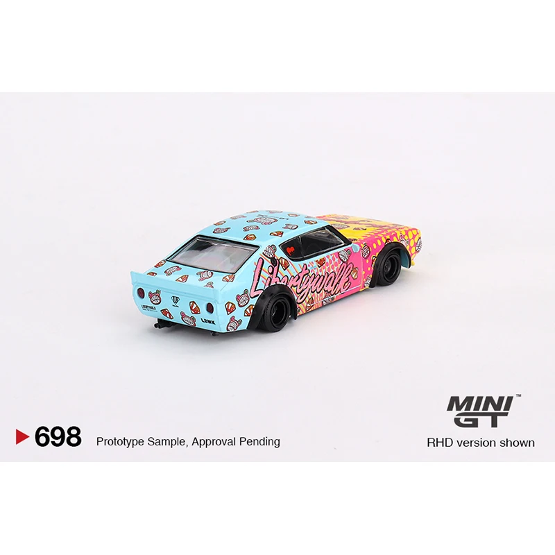 MINIGT 698 tersedia 1:64 LBWK Skyline Kenmeri KUMA KPGC110 Diecast mobil Model mainan