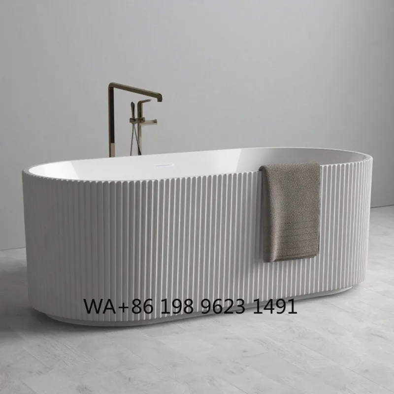 Modern Round Acrylic Freestanding Walk-in Bathtub High Capacity Soaking  Tub Factory Direct with Complete Drainage Fitting