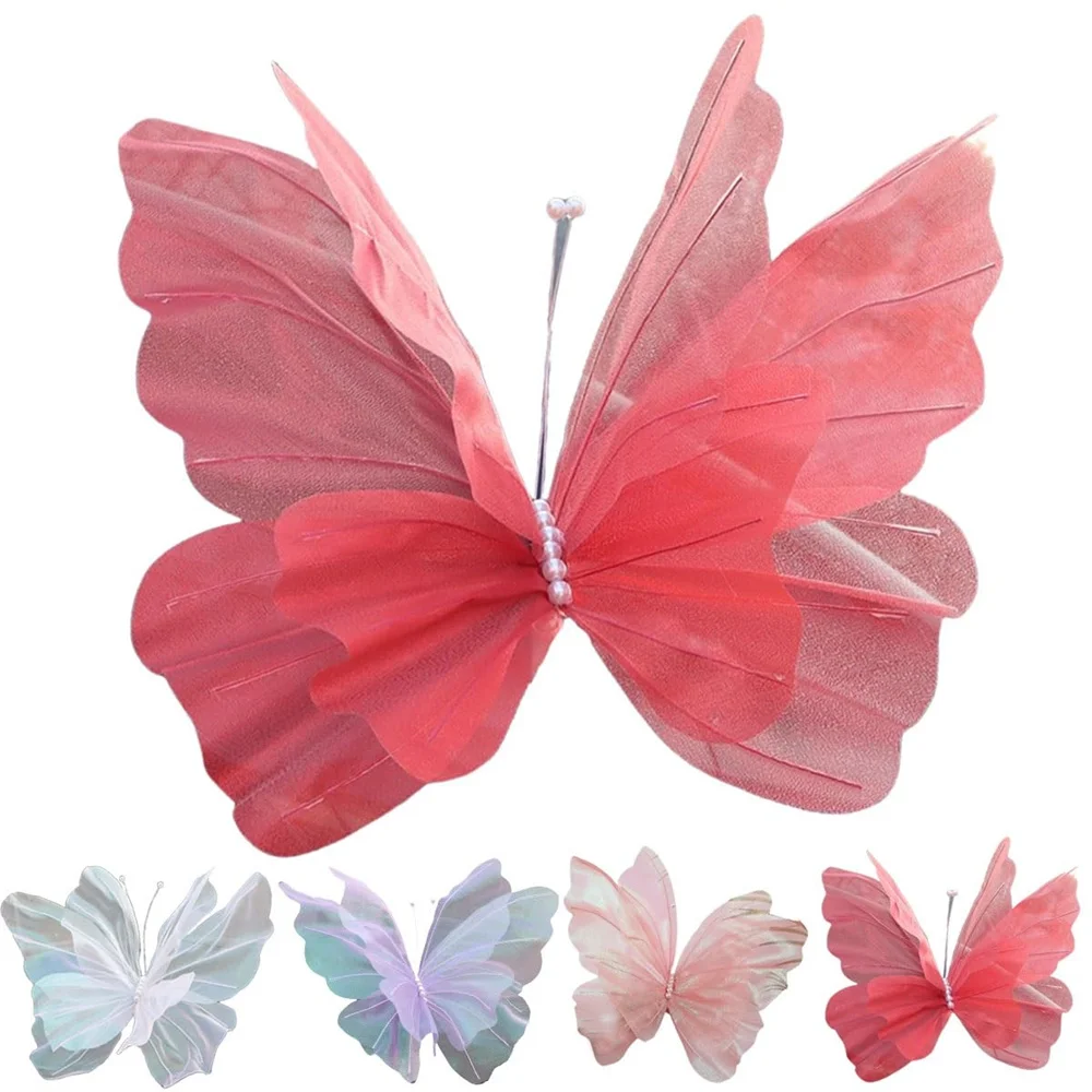 3d Artificial Butterfly Gauze Fake Butterfly Landing Atmosphere Romantic Wedding Holiday Decoration Crafts Photography Backgroun