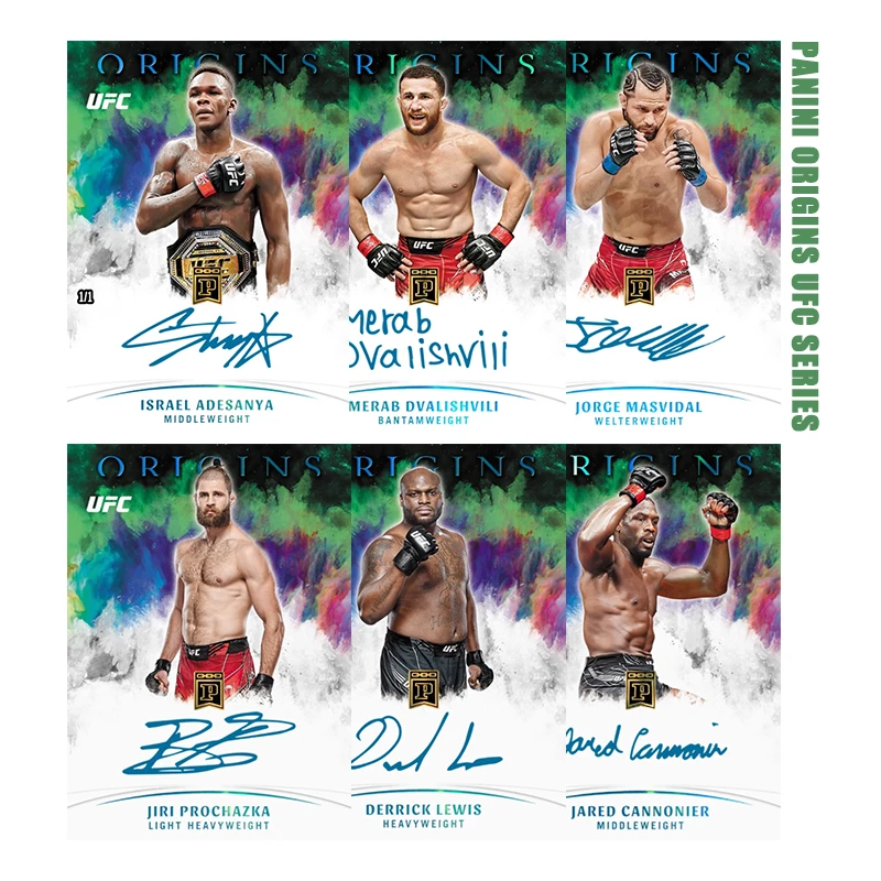 Panini UFC Series Homemade Diy Israel Adesanya Derrick Lewis Jared Cannonier Jiri Prochazka Collection Flash Card Toys Gift
