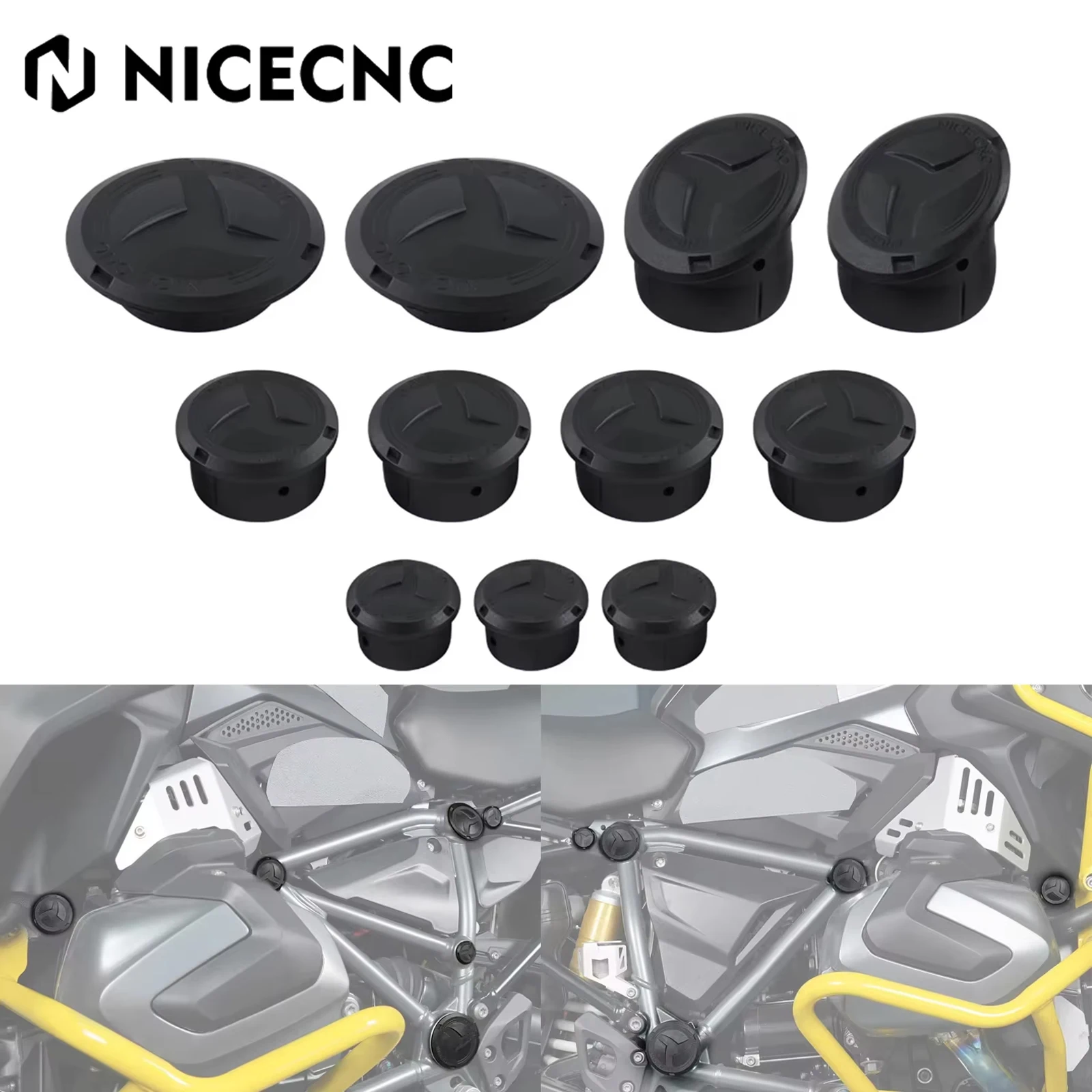 Frame Hole Cover Cap Plug 11PCS For BMW R1250GS 2018-2022 R1250GS Adventure GSA 2018-2024 R1200GS R1200GS LC Adventure 2014-2018