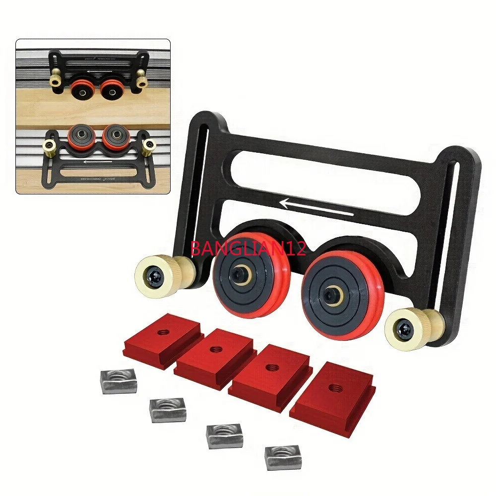 Double universal feather plate with sliding block, double wheel one-way bearing press
