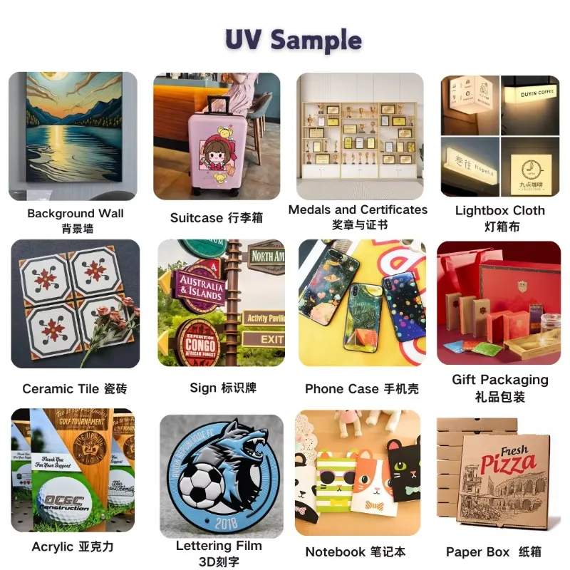 60*90 cm A1 6090 Pro UV Inkjet Flatbed Printer with XP600 Print Head High-Speed Good Quality Imported