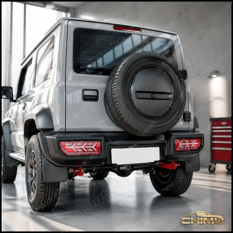 【CHIMU AUTO】Fish Style LED Tail Lamp for Jimny JB64 JB74 2018+ Red Lens Rear Brake Signal Light Replacement