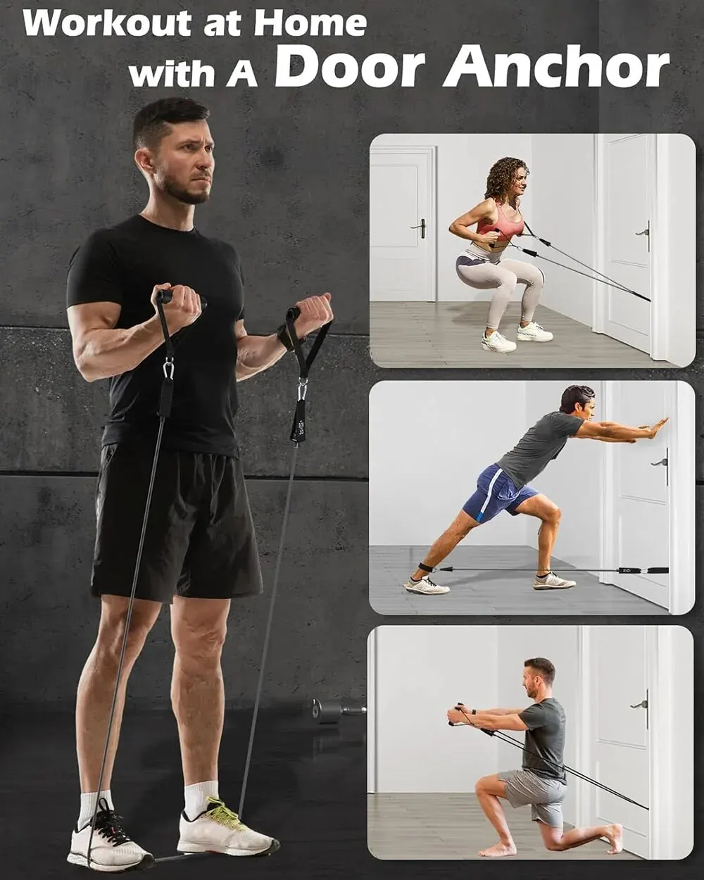 Widerstandsbänder-Set, Zugseil für Männer und Frauen, Workout-Übungsbänder für Fitness, Zuhause, Fitnessstudio, Krafttrainingsgeräte – Detail 8