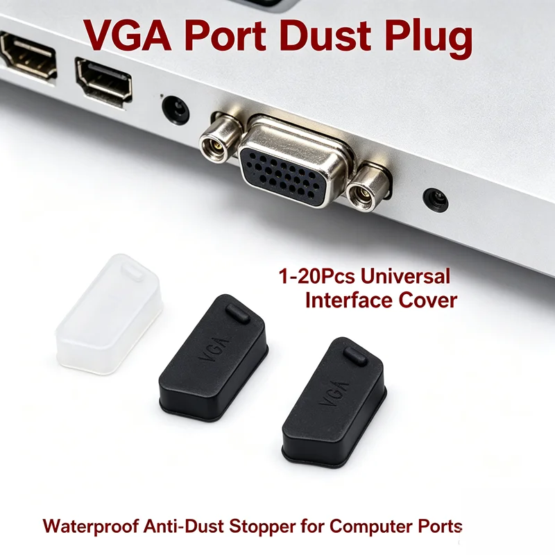 1-20Pcs VGA DB9 RS232 COM Port Anti Dust Plug Universal Laptop Computer Interface Waterproof Dust Stopper Cover