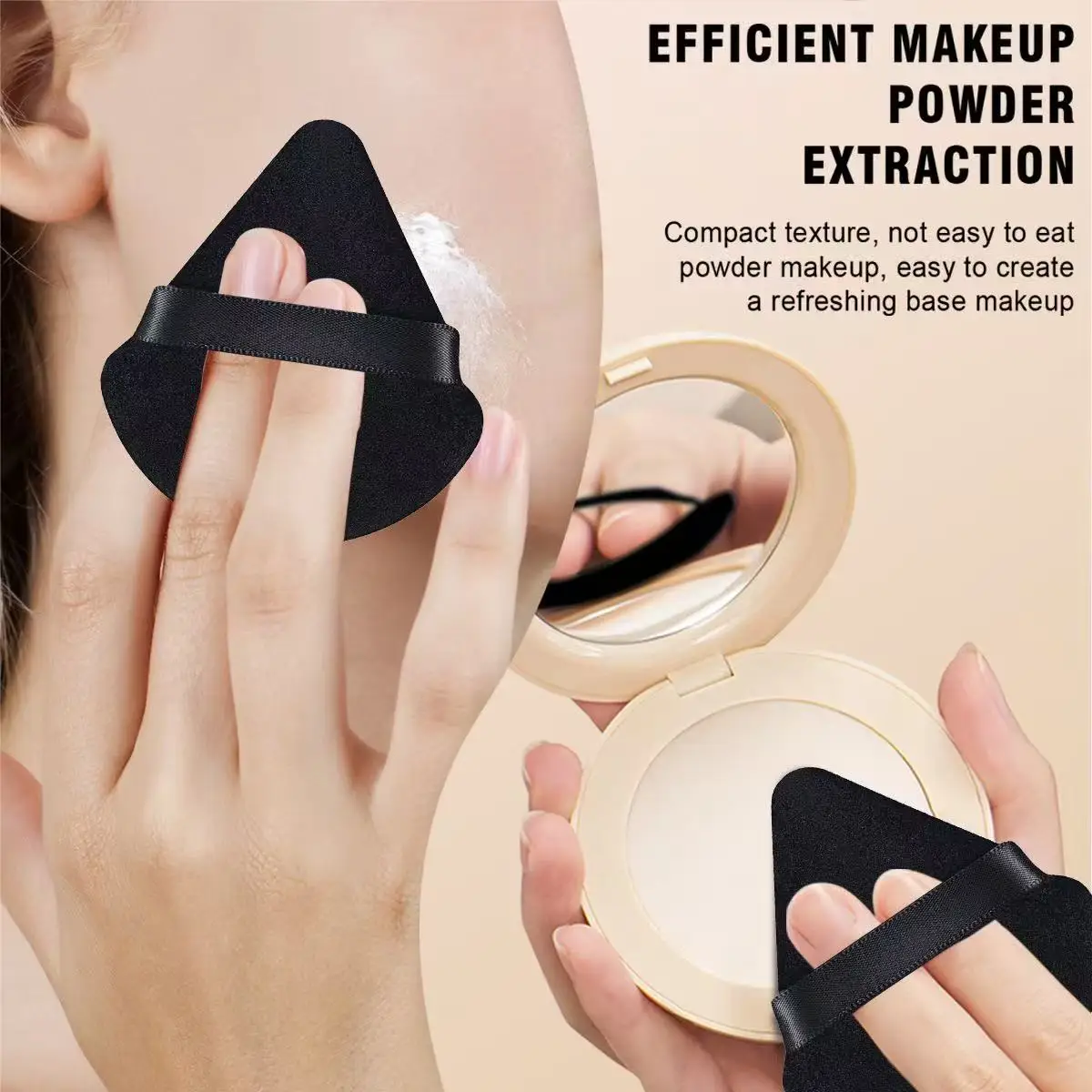 20pcs Black Makeup Tools Kit Makeup Sponge Finger Puff Air Cushion Headband Wristband Makeup Remover Puff Holiday Gift