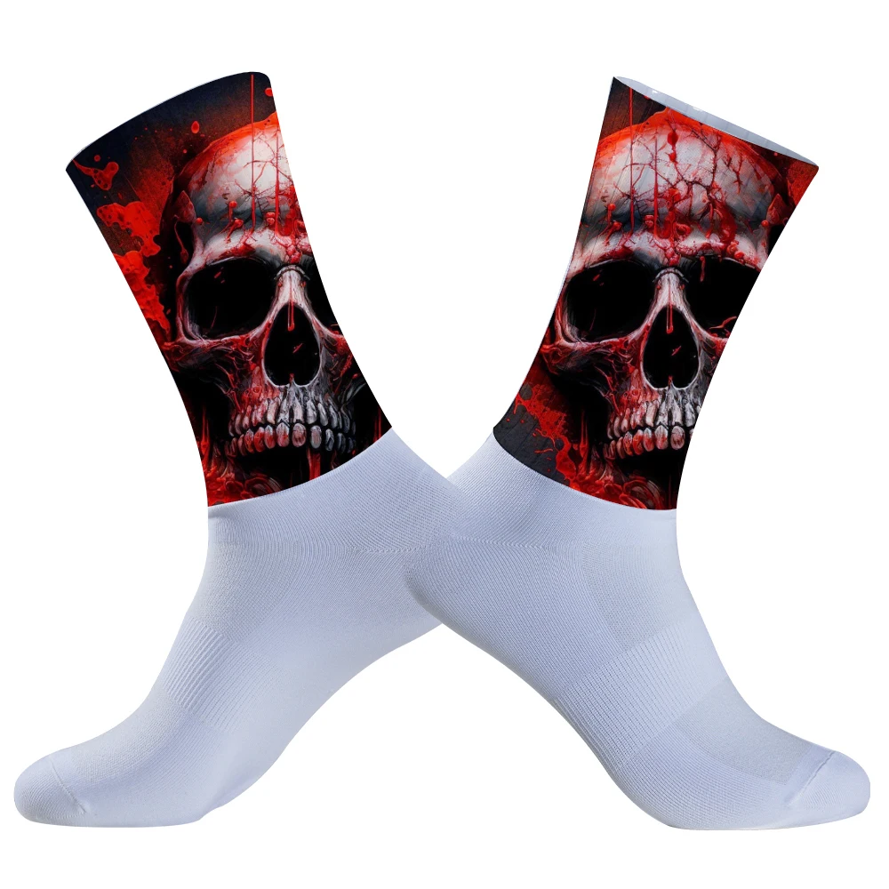 

Unisex Spray - Patterned Cycling Socks: Feather-light,crease-free,abstract spray motifs,seamless toe box,offers all-day comfort