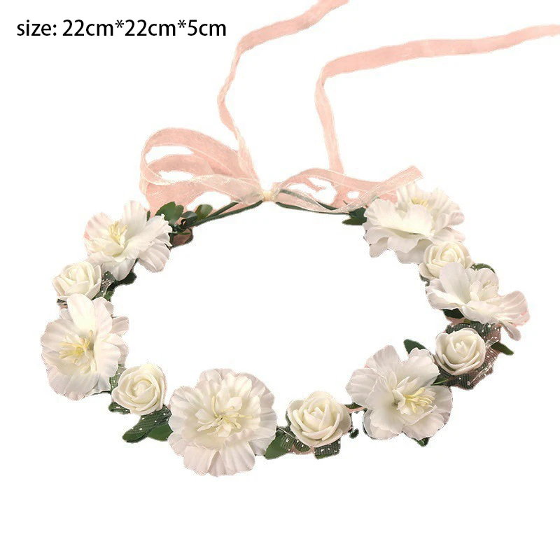 Hawaiian Headwear Bridal Fairy Wreath Simulated Wreath Hawaiian Flower Headwear Children\'S Wreath Photography Hair Accessories