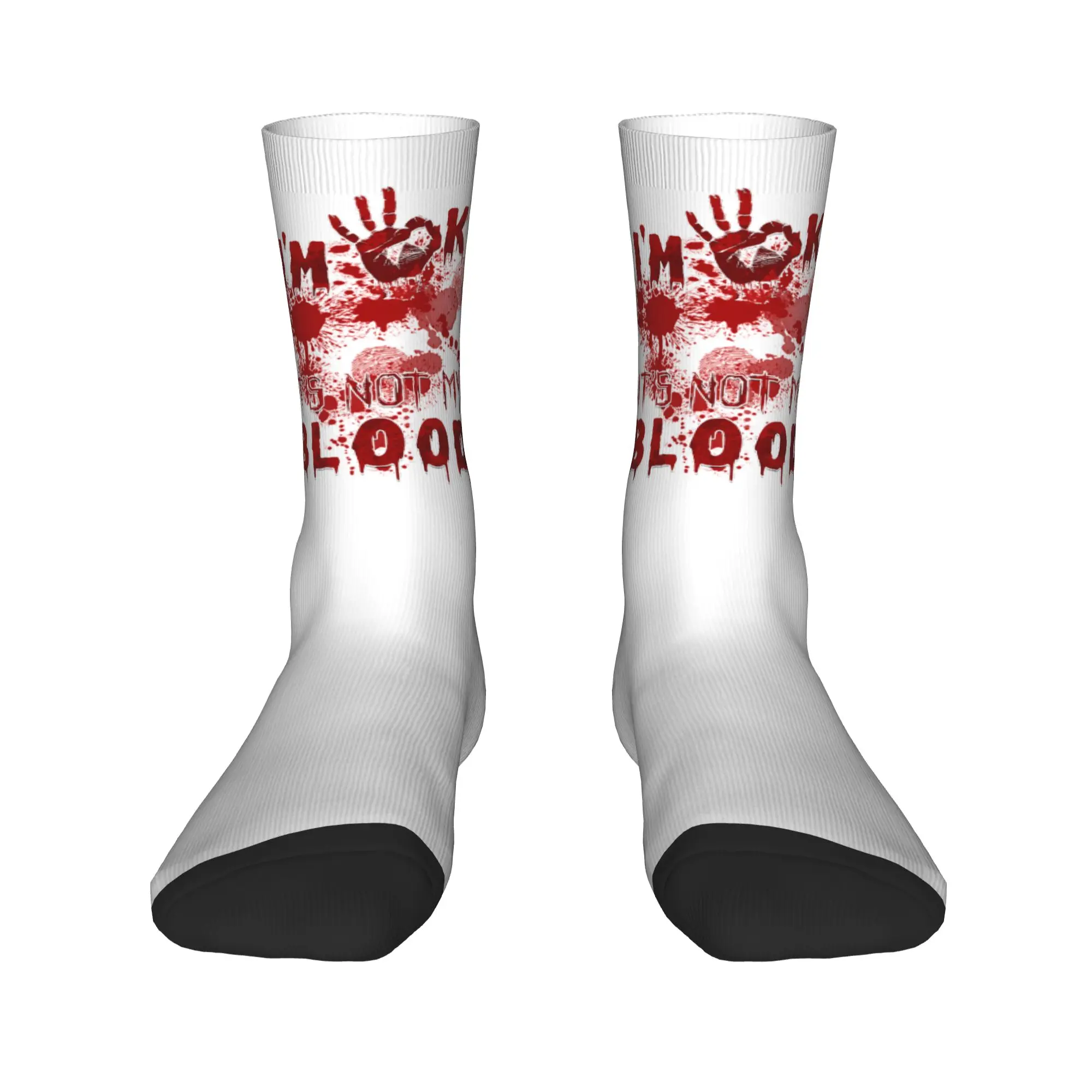 

Крутые ужасы кровавые носки на Хэллоуин для мужчин и женщин, теплые спортивные баскетбольные носки с 3D принтом