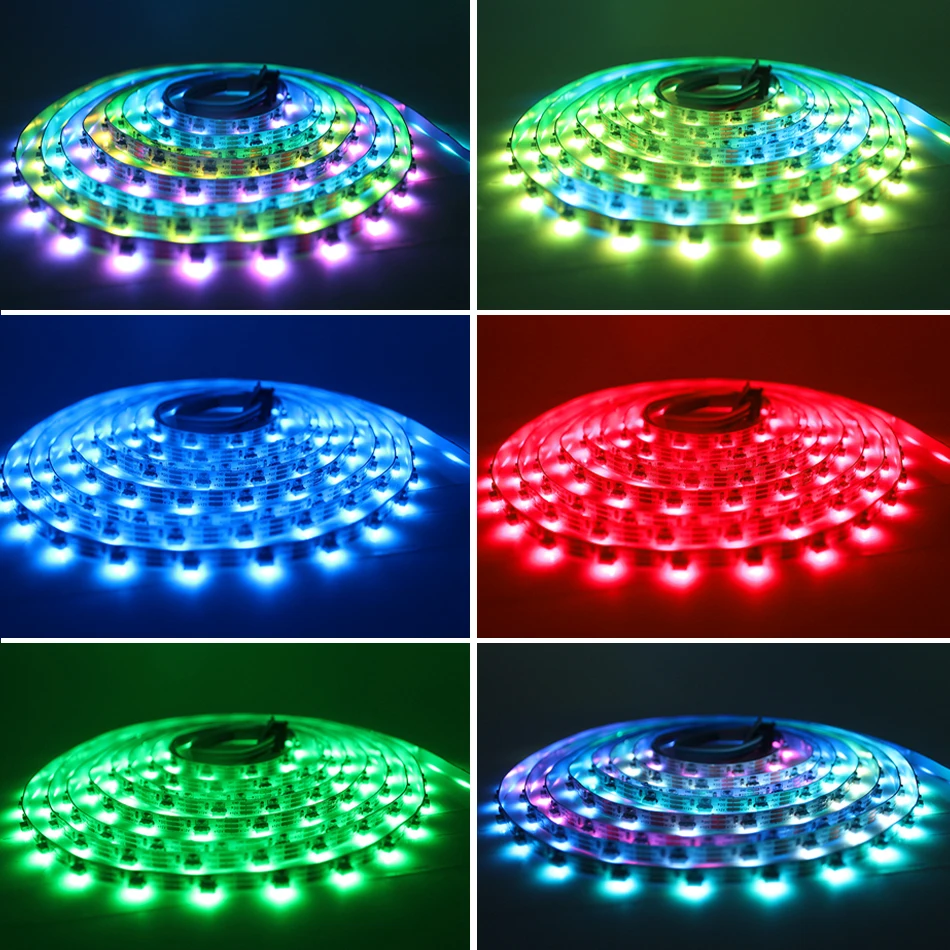 SK6812 4020 Side Emitting LED Strip light DC5V 12V 60leds/m IC WS2812B IC Individually Addressable Tltra Thin Light Rope Tape