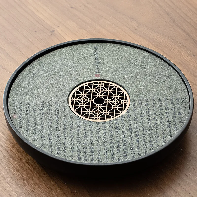 Round Accessories Tea Tray Decorative Serving Living Room Drainage Table Tea Tray Hospitality Tableware Bandejas Home Products