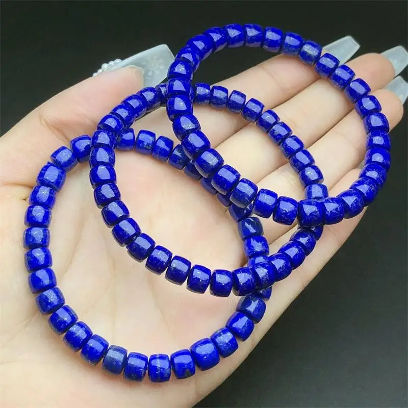 6.5MM Natural Lapis Lazuli Bracelet Handmade Crystal Jewelry Stretch Bangle Children Birthday Gift 1pcs