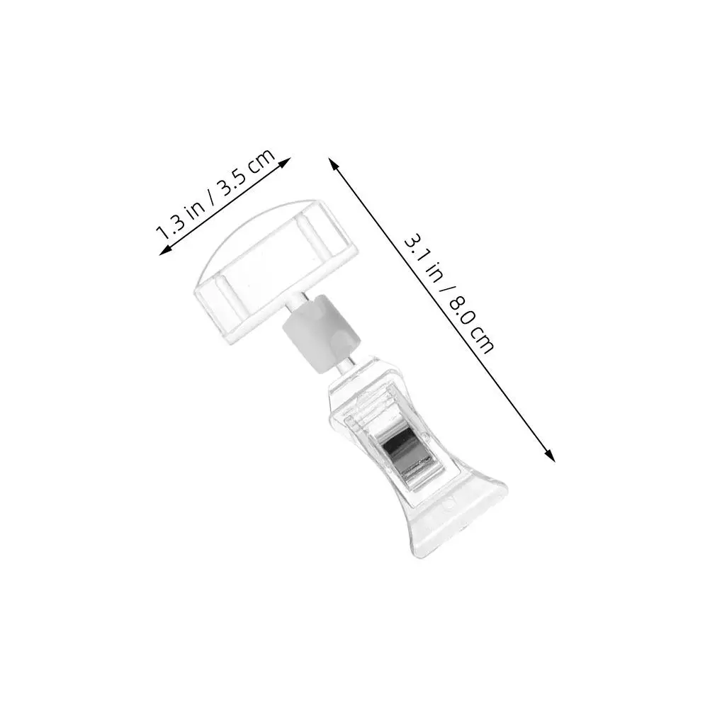 15Pcs Advertising Clips Clear Rotatable Price Tag Display Clips Sign Holder Merchandize Label Holder for Retail