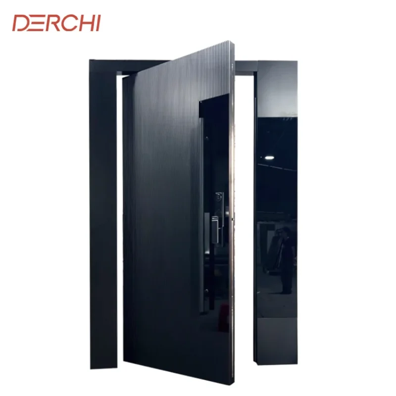 

Modern Hot Sale Metal Other Front Entry Door Cheap Price Exterior Steel Security Pivot Entrance Doors For Houses