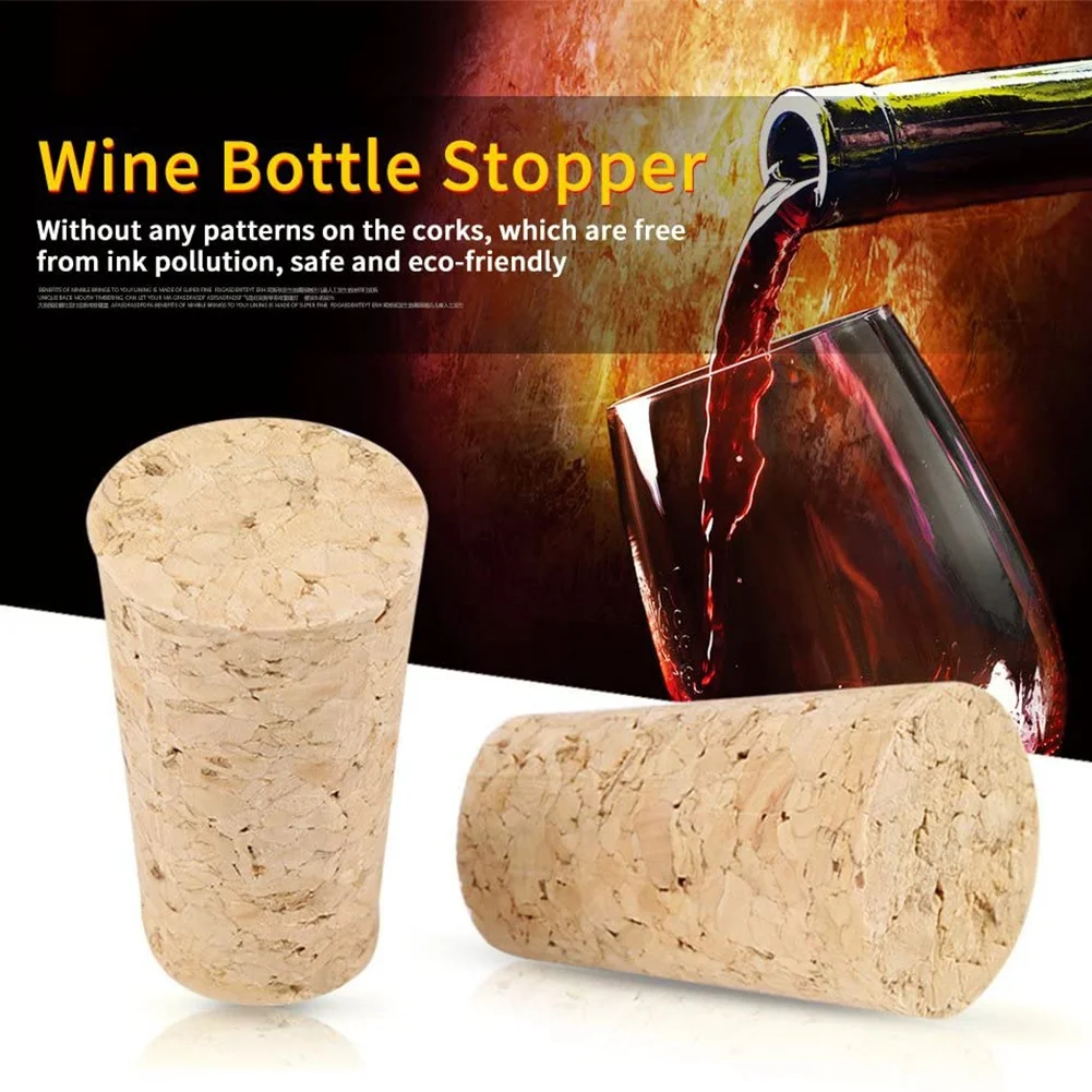 Деревянная пробка для бутылок, мягкие деревянные пробки, коническая пробка, деревянная пробка для пивных бутылок для изготовления вина, ремесло для бутылки вина, 30 шт.