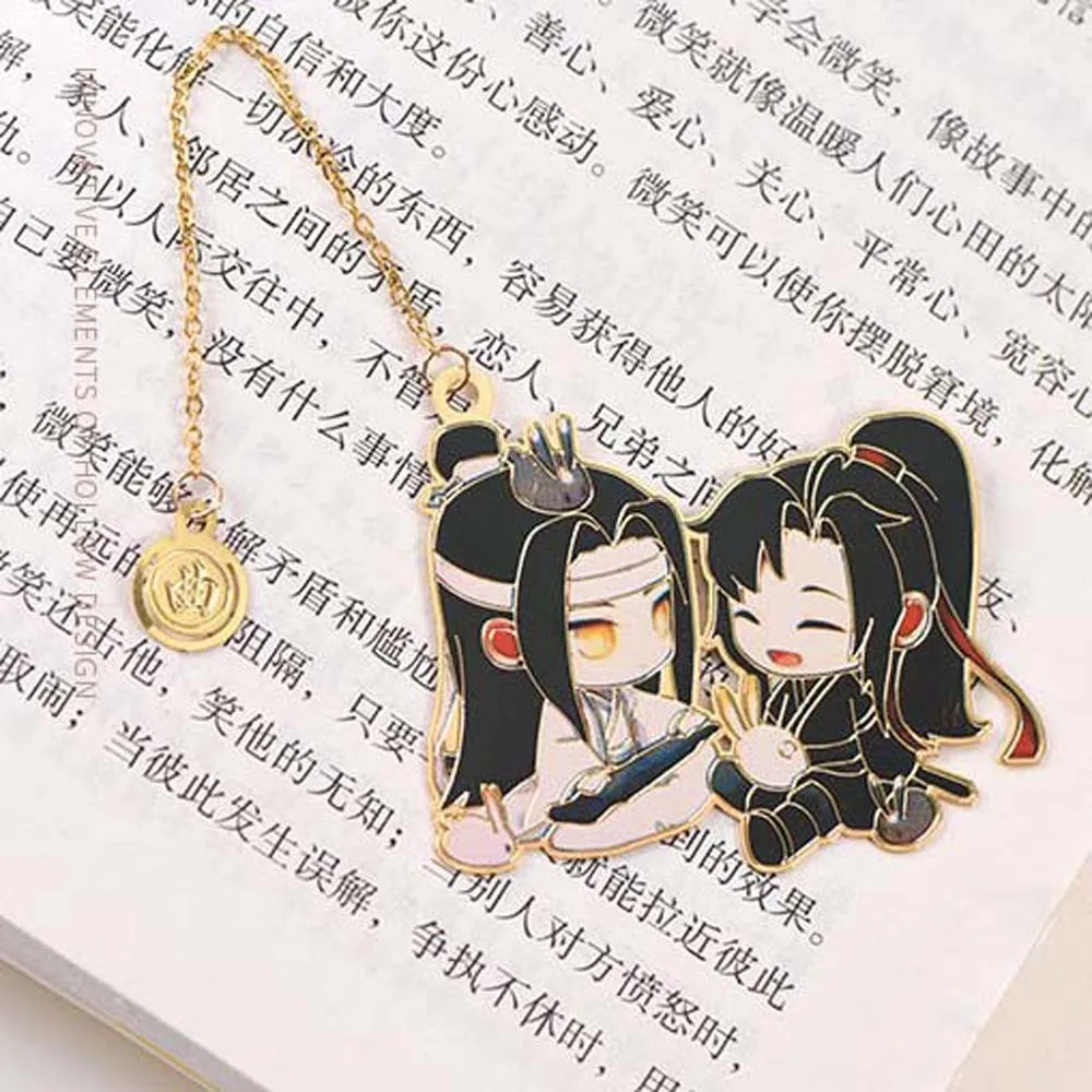 Vintage Lan Wangji grand maître de démoniaque pendentif en métal Wei Wuxian étudiant cadeau signet Mo Dao Zu Shi livre marqueurs papeterie