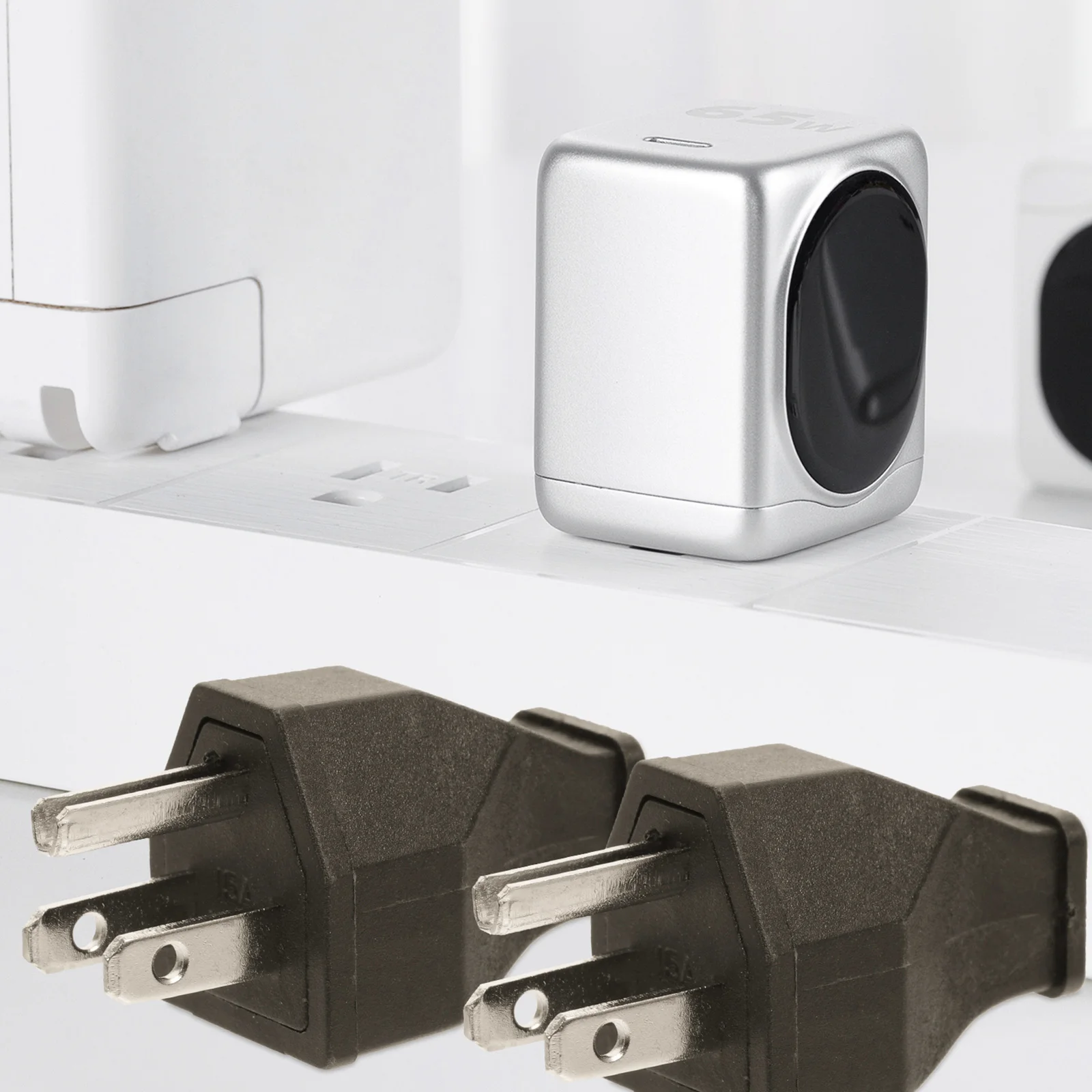 

2pcs 15A 125V Us Standard Power Plug Replacement Heavy Duty 3 Prong Grounding Plug For Extension Cord Tool Appliance Straight