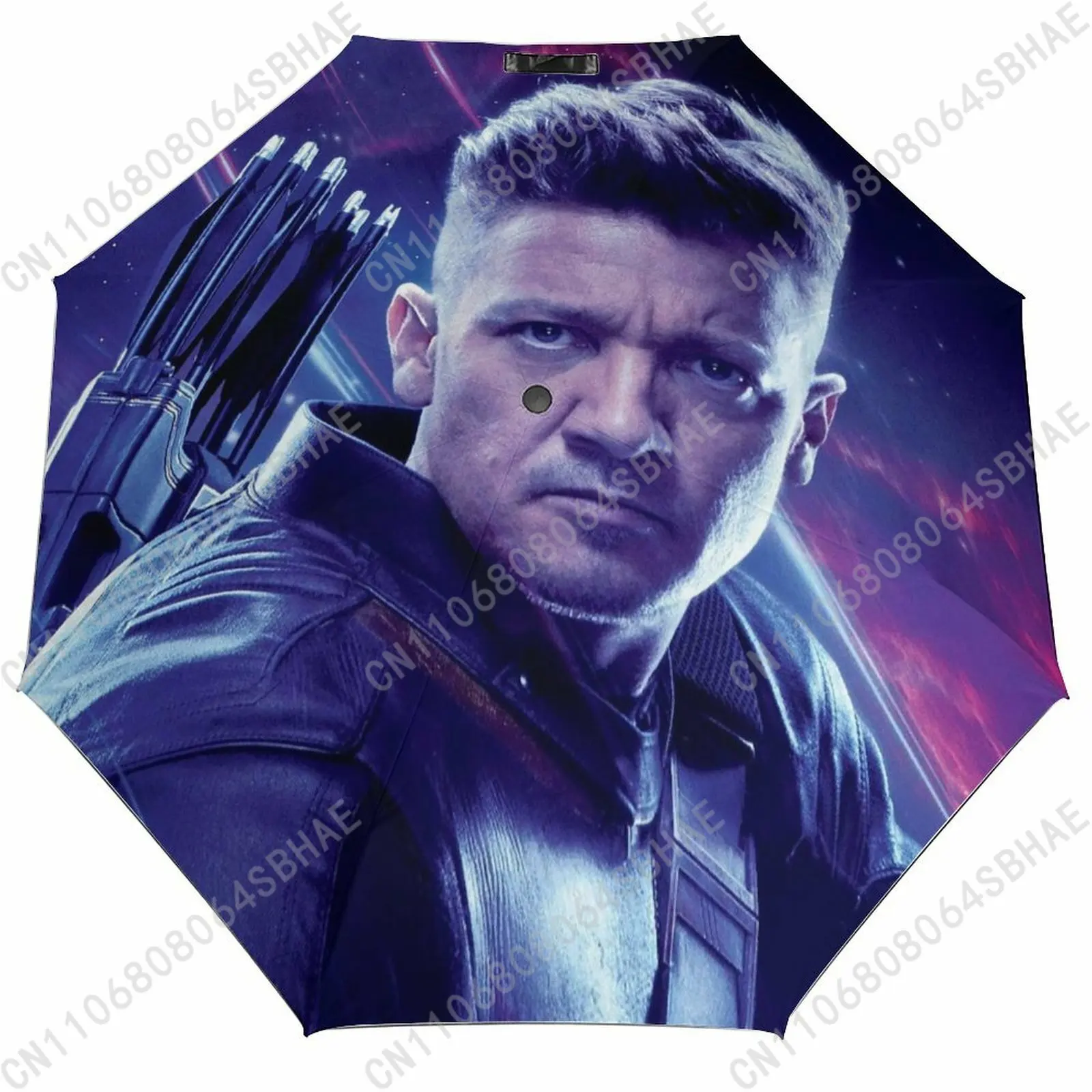 

Marvel Hawkeye Automatic Foldable Umbrella One Button Umbrella with Black Coating Umbrella with Matching Pouch Cosplay
