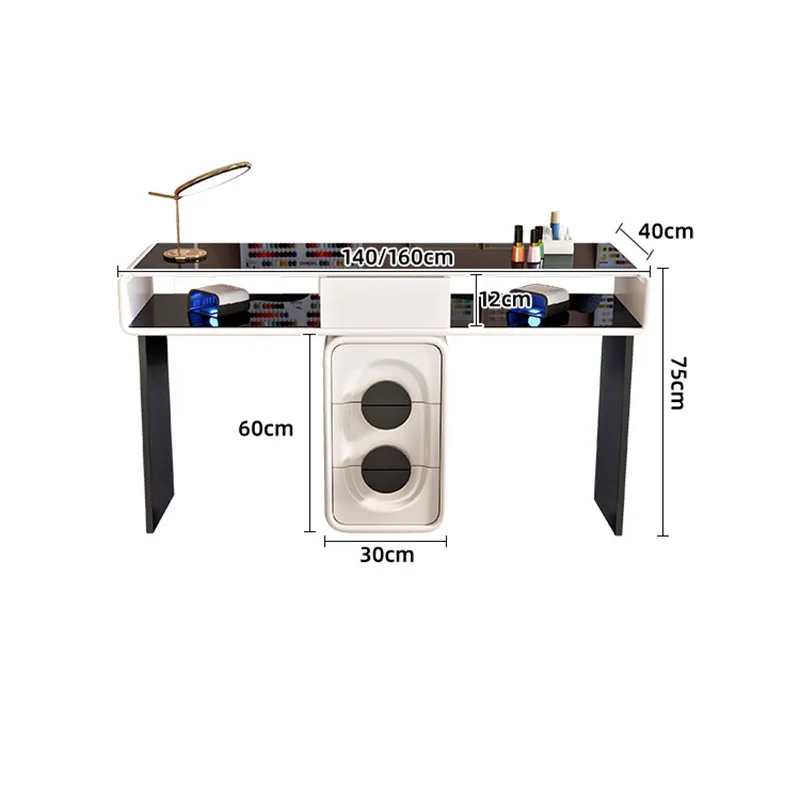 High Quality Design Nail Table With Storage Modern Minimalist Luxury Nail Desk Aesthetic Italian Table Onglerie Salon Furniture