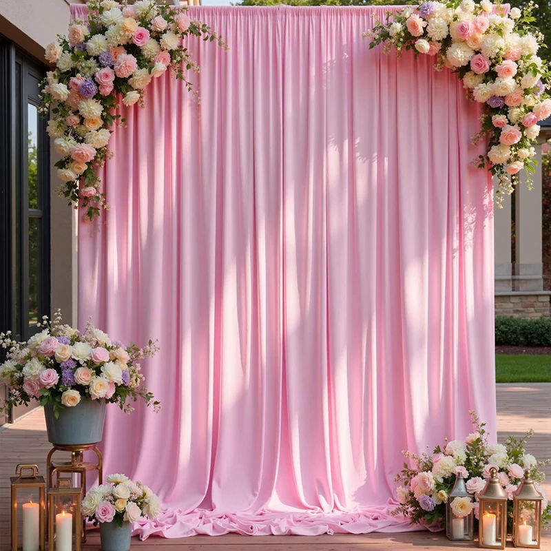Burgundy Backdrop Curtains Wrinkle Free Polyester Photography Wedding Decoration for Bridal Baby Shower Birthday Backgrop Drapes image 3