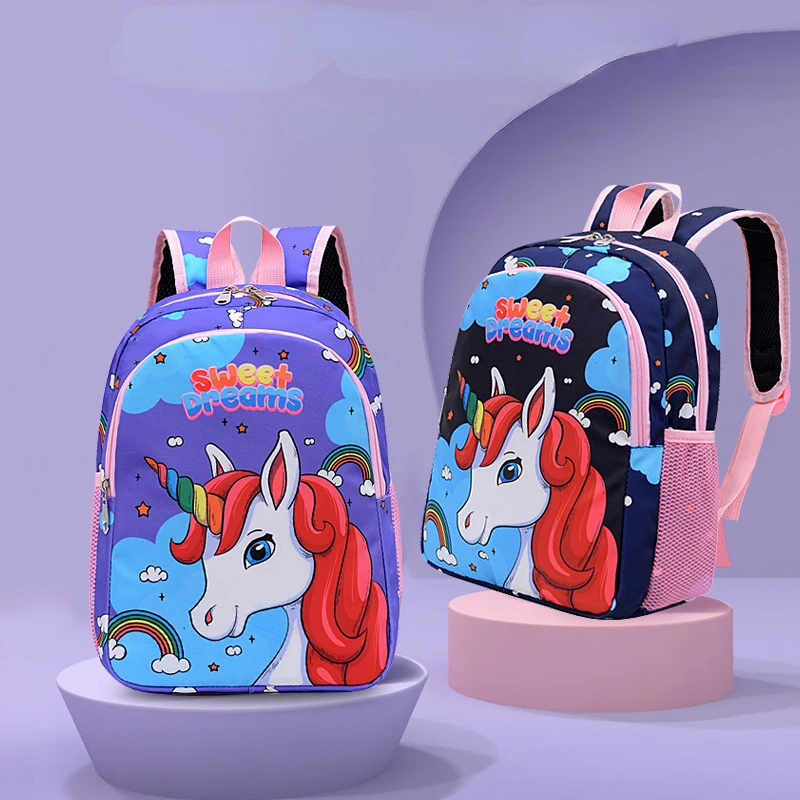 Boy Girl Cartoon Unicorn Schoolbags Lager Capacity School Backpack Kindergarten Primary School Backpacks Kawaii Kids Bag