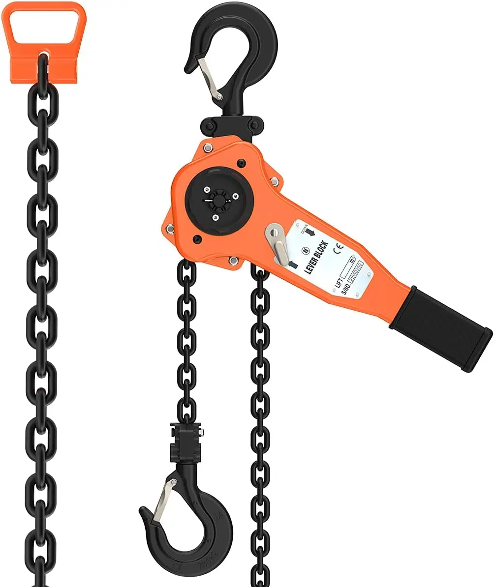 1.5 Ton Manual Chain Hoist with 10ft G80 Chain for Heavy Lifting and Pulling