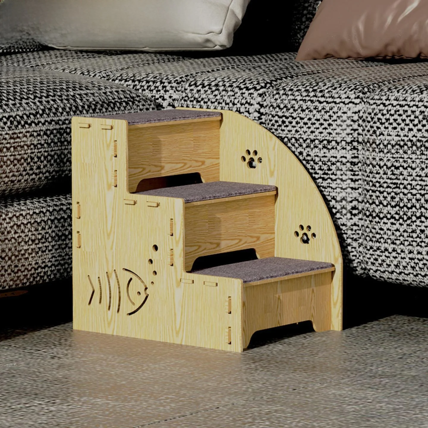 Wooden Pet Stairs F…