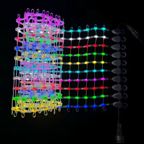DC12V 25mm Pitch Addressable RGB Smart LED Pebble/Seed Flexible Matrix Grid Screen Lights P67 10*20/10*40/10*60 pixels