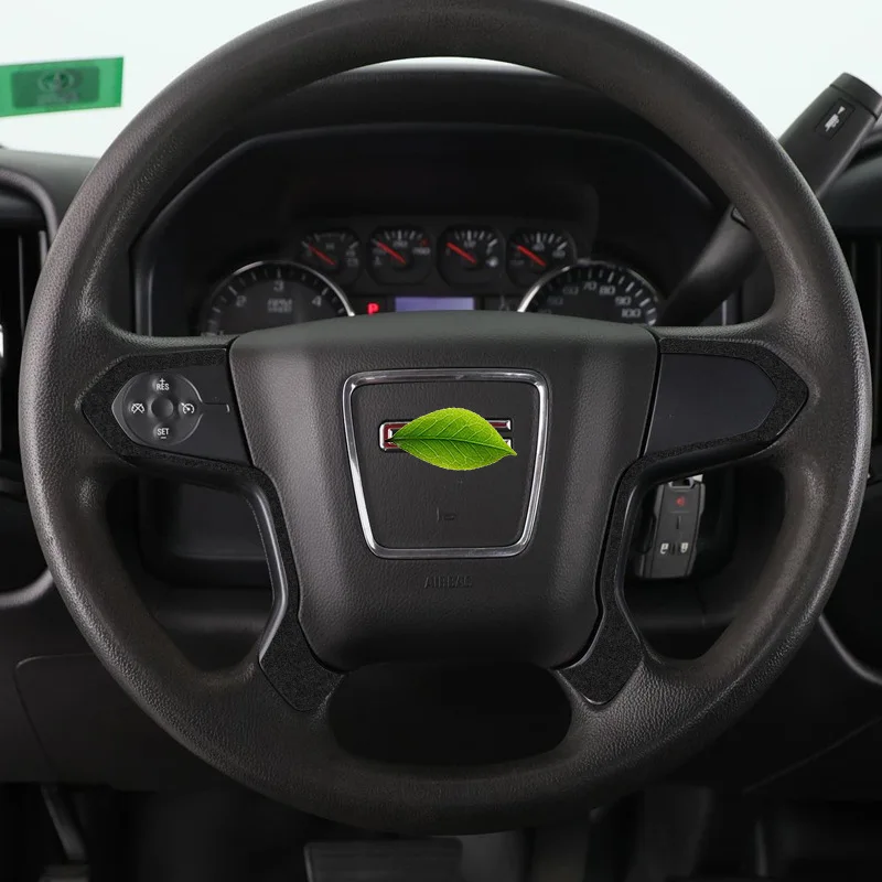 

Suitable for 14-18 GMC 1500 car interior modification carbon fiber steering wheel panel decorative sticker