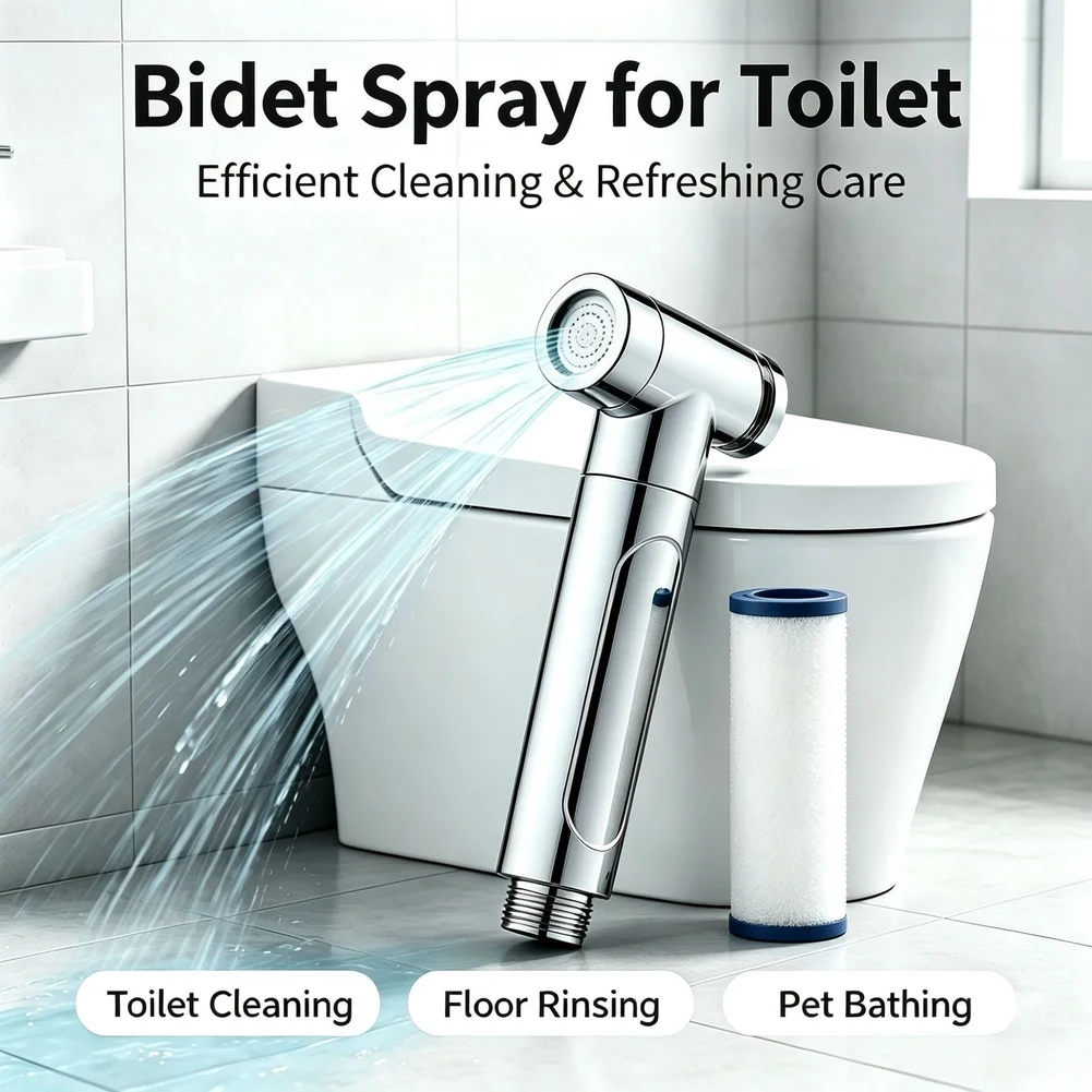 High Pressure Nozzle Bidet Sprayer Standard Hose Connection One-Hand Control Splash-Free Design Gentle Hygienic Rinse Nozzle