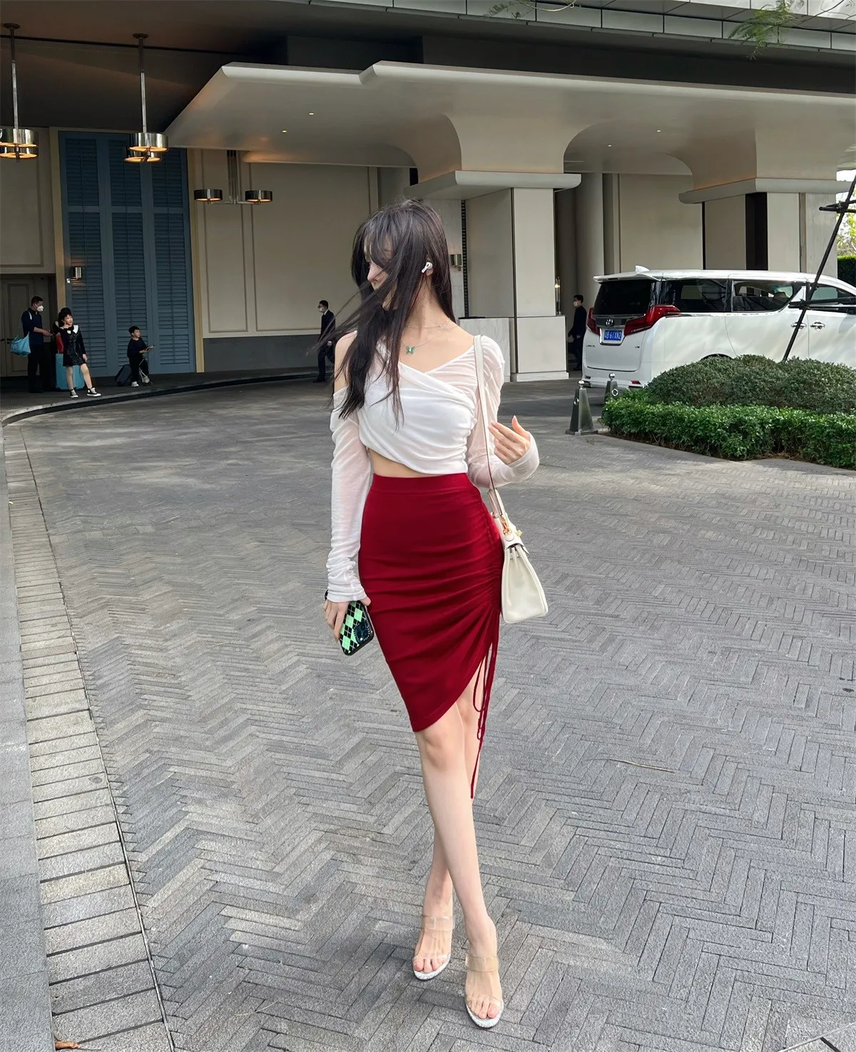 

Юбка-трапеция с эффектом тай-дай, вязаная, с высокой талией, повседневная, удобная, средней длины, для женщин