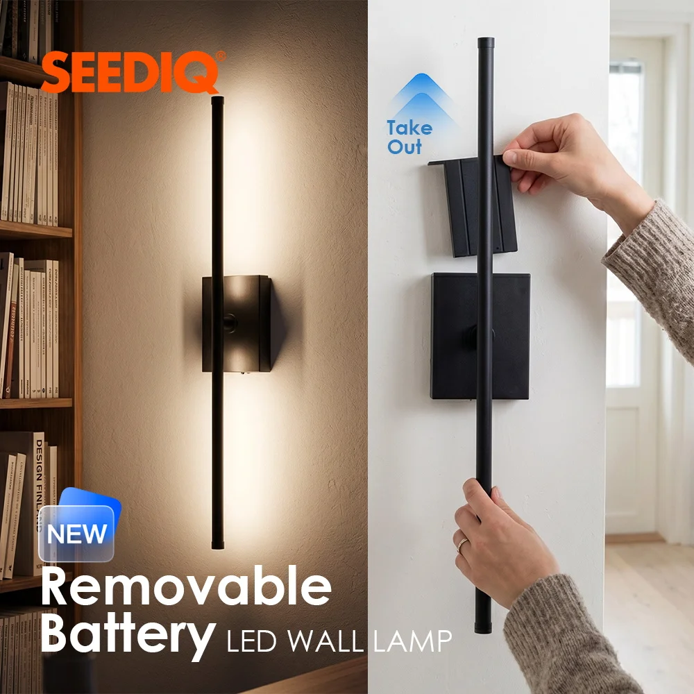 Abnehmbare Batterie LED-Wandleuchte Kabellos 360° °   Wiederaufladbare Wandleuchte mit großer Kapazität für Wohnzimmer, Schlafzimmer, Flur, Treppenhaus