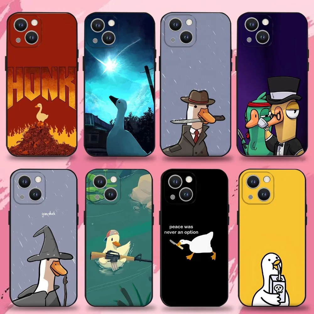 

Funny D-DucK Goose meme Phone Case For iPhone 16,15,14,13,12,11 Plus,Pro Max,XS,X,XR,SE,Mini,8,7,Soft Silicone Black Cover